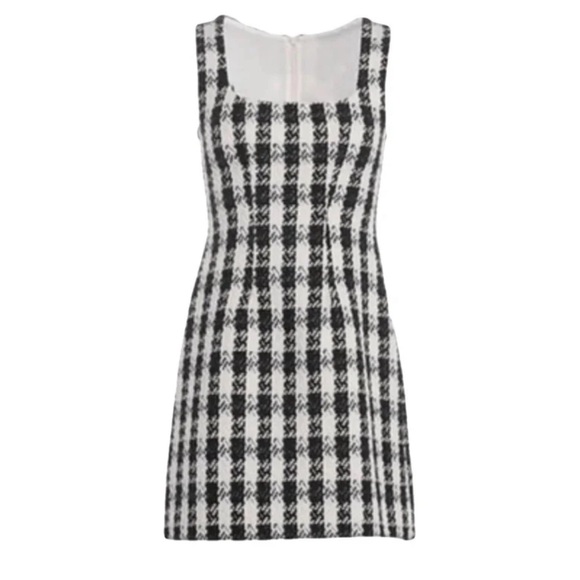 Maje Black and White Tweed Mini Dress - Picture 1 of 6